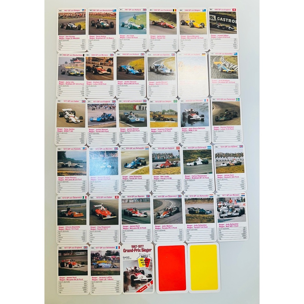 Vintage ASS Altenburger 1967-1977 Grand Prix Sieger Quartett Card Game 3187/0